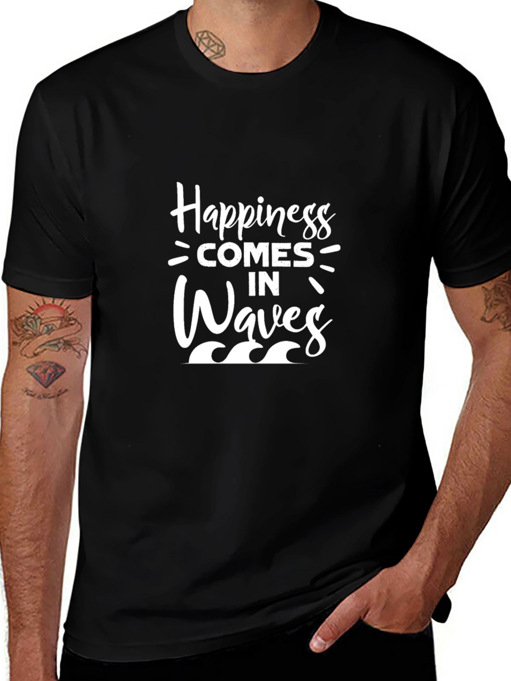 Happiness Comes in Waves Graphic T-Shirt
