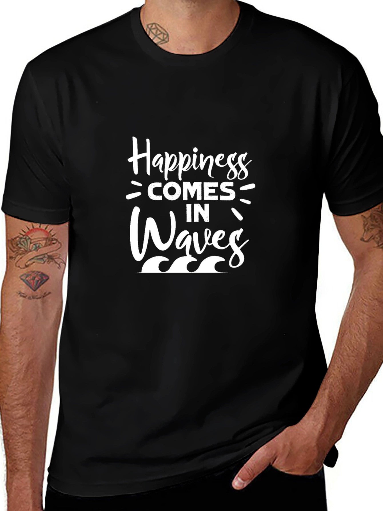 Happiness Comes in Waves Graphic T-Shirt
