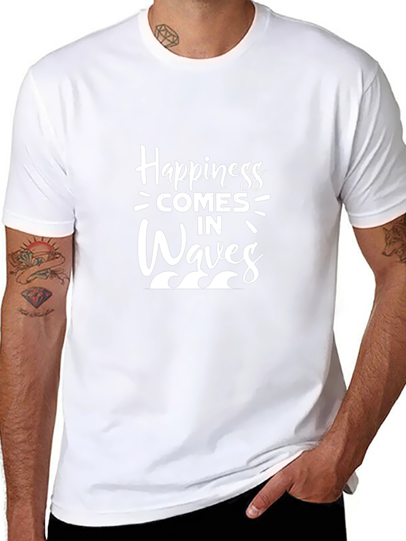 Happiness Comes in Waves Graphic T-Shirt