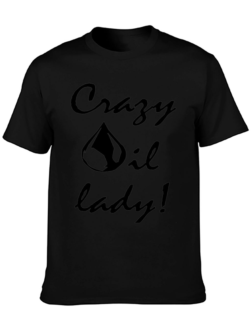 Crazy Oil Lady Graphic Tee - Black