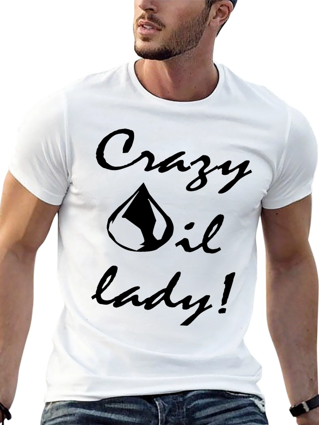 Crazy Oil Lady Graphic Tee - Black