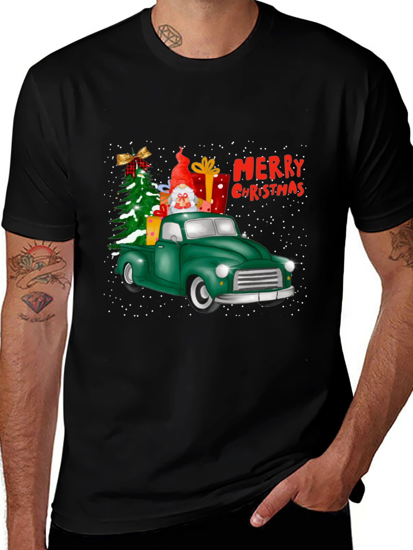 Festive Christmas Truck Graphic Tee
