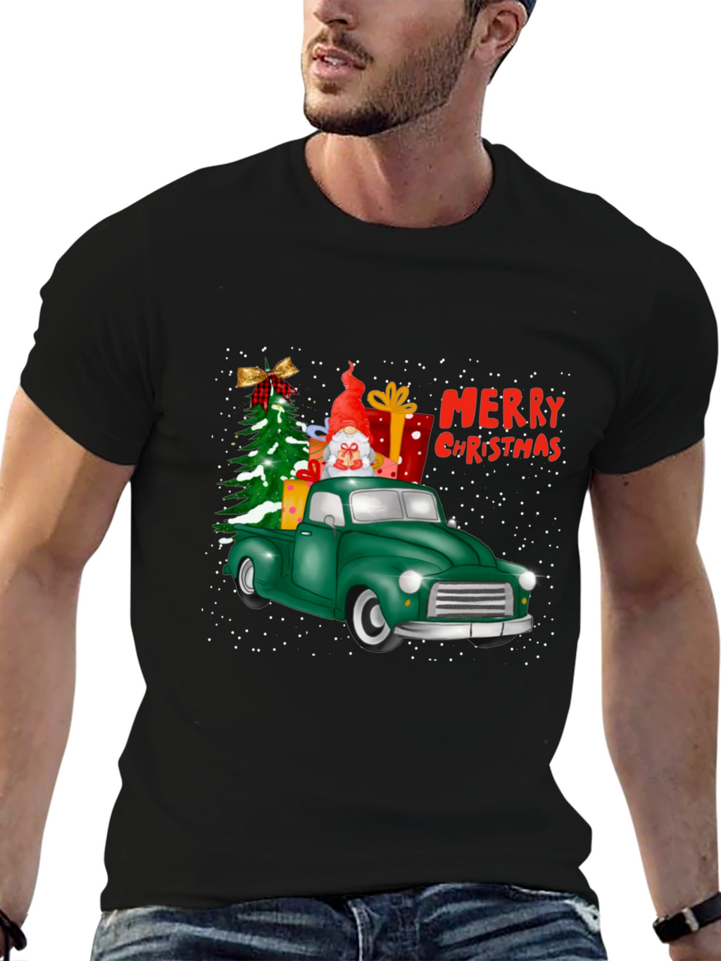 Festive Christmas Truck Graphic Tee