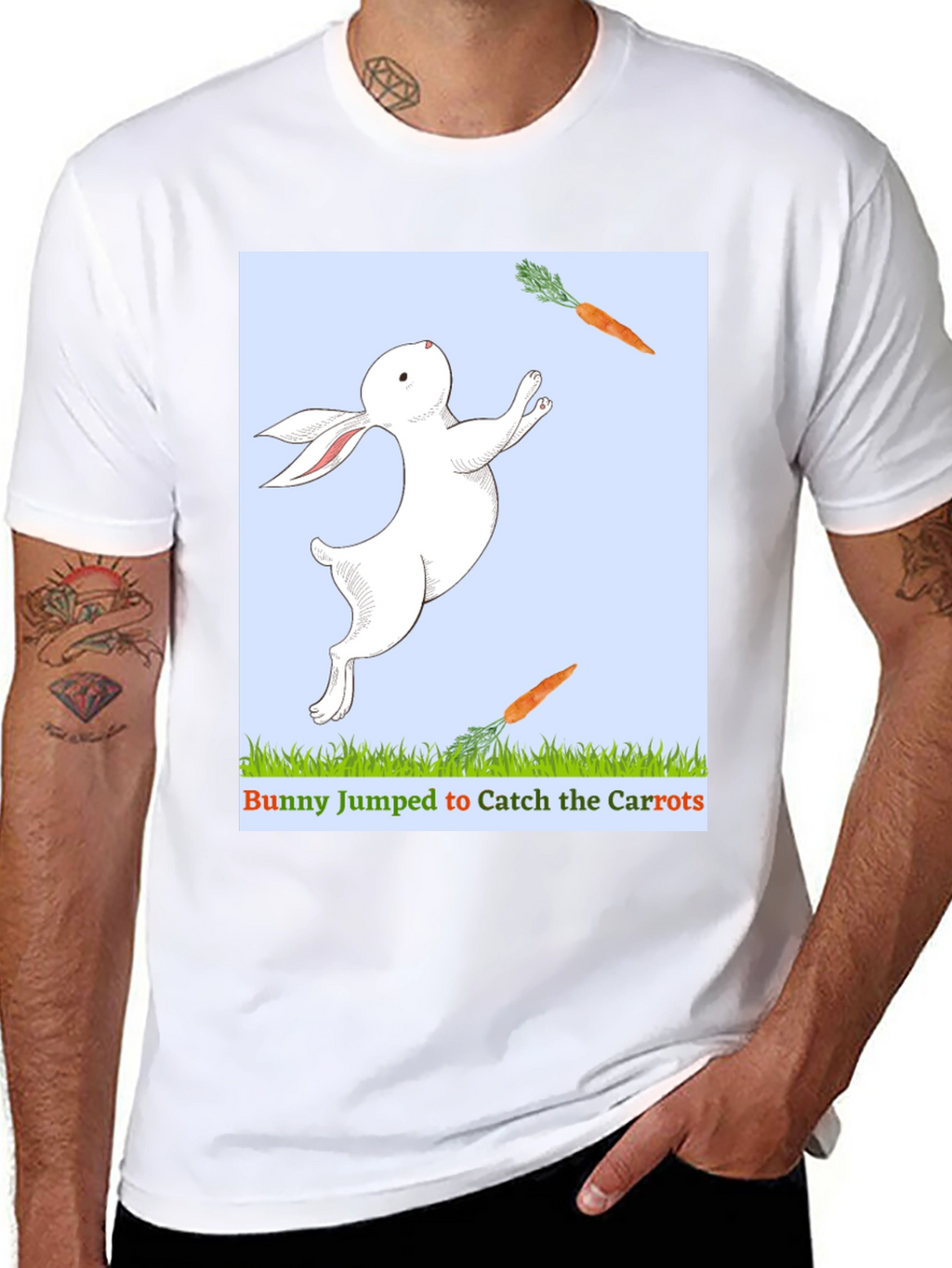 Bunny Catching Carrots T-Shirt