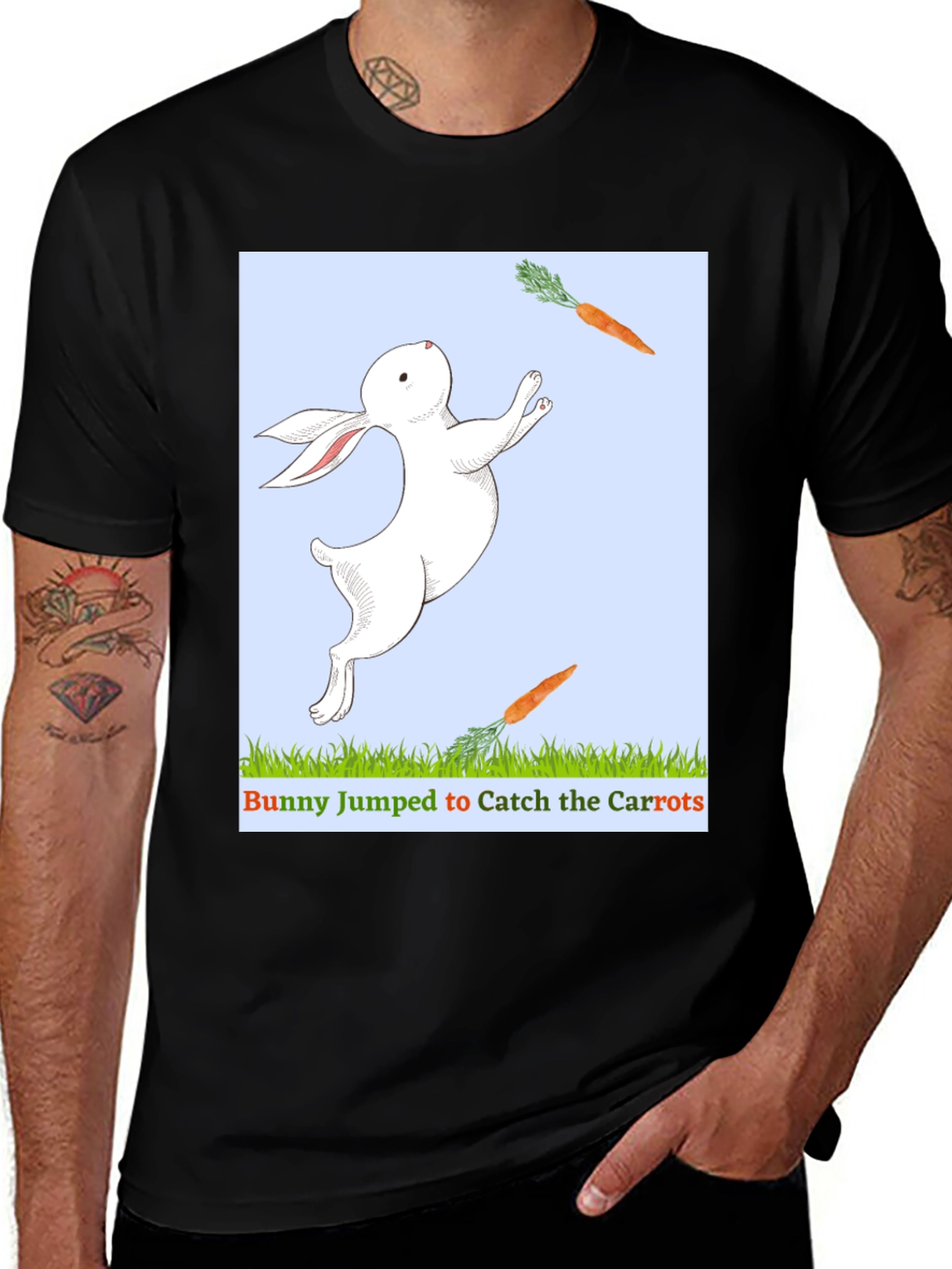 Bunny Catching Carrots T-Shirt
