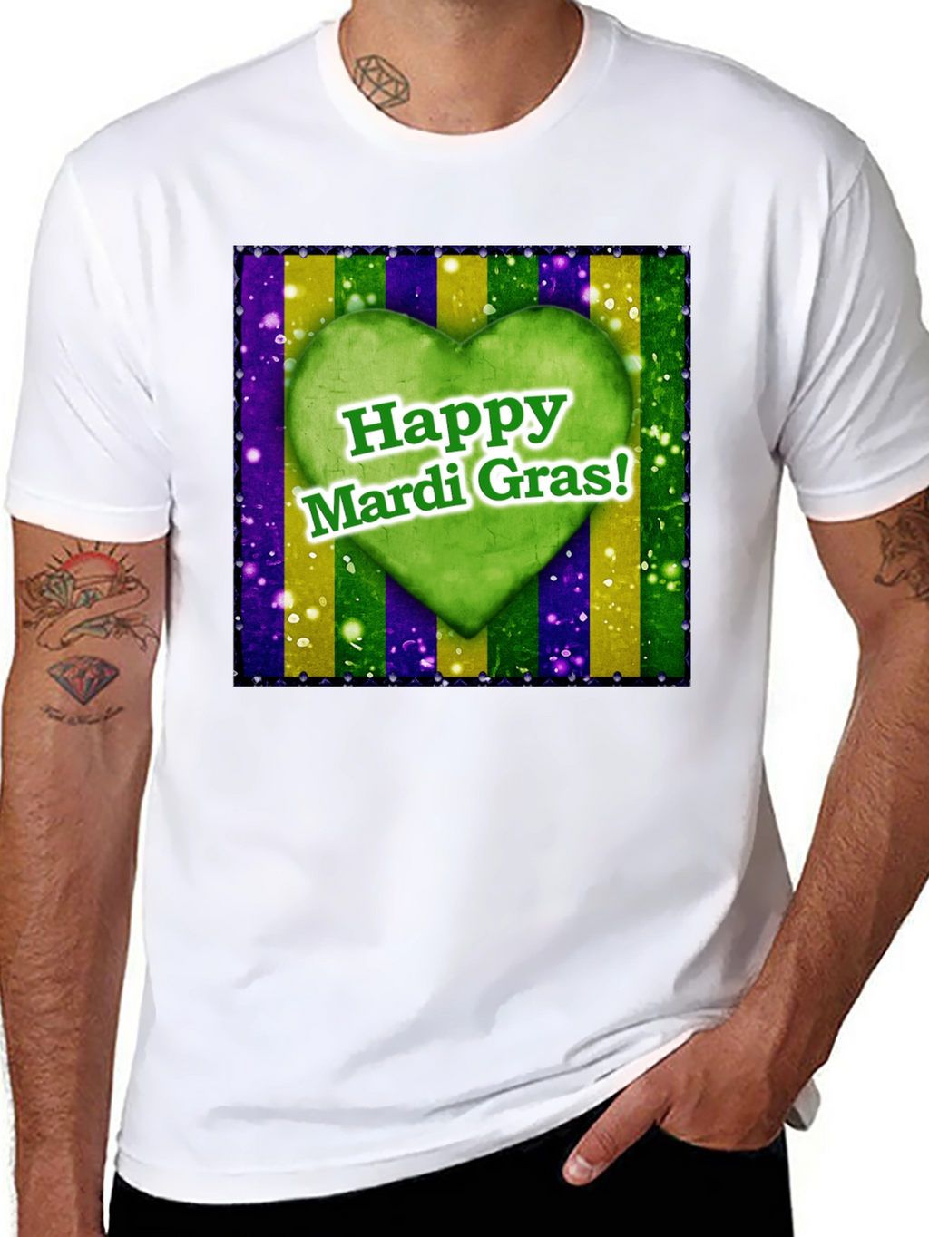 Happy Mardi Gras Heart T-Shirt