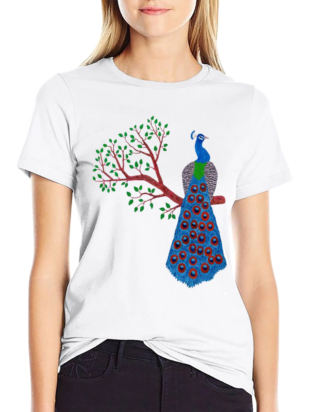 Peacock Graphic T-Shirt - Unique Bird Design