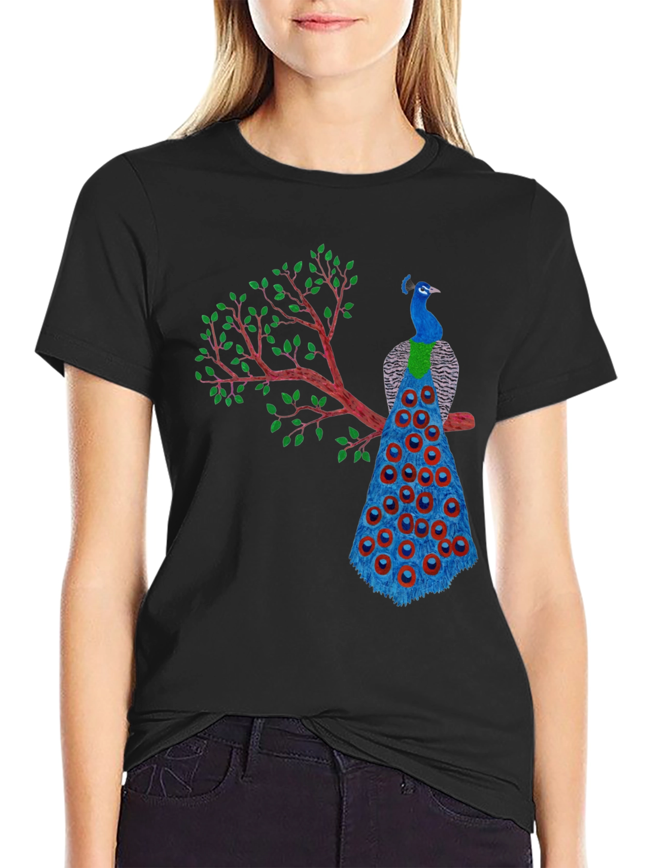 Peacock Graphic T-Shirt - Unique Bird Design