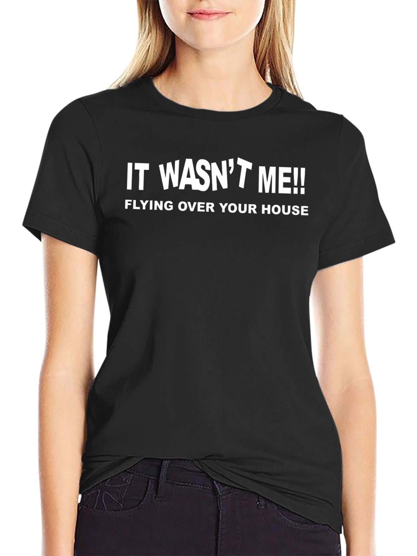 Funny It Wasnt Me Graphic Tee - Black Cotton T-Shirt