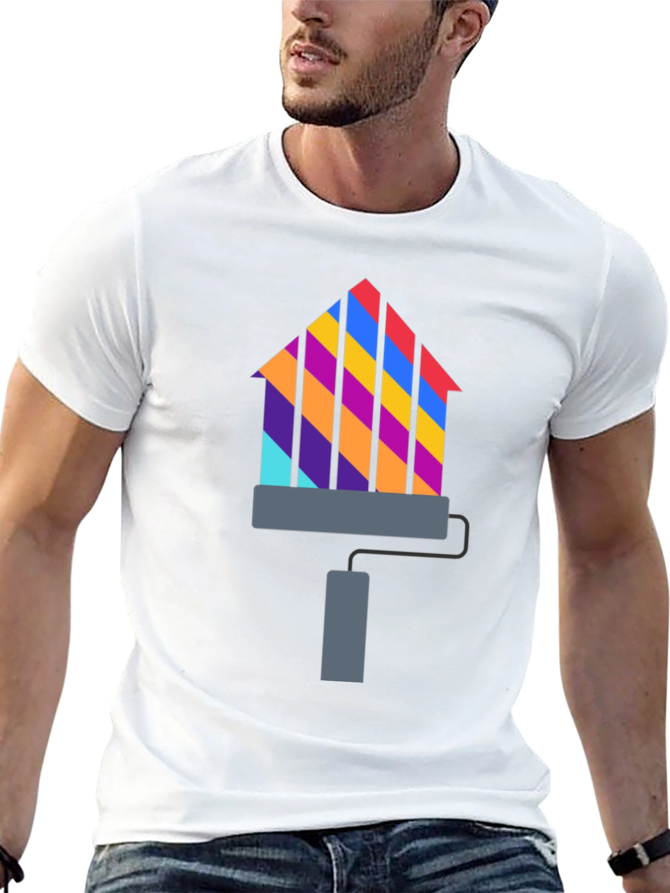 Colorful House Paint Roller Graphic T-Shirt