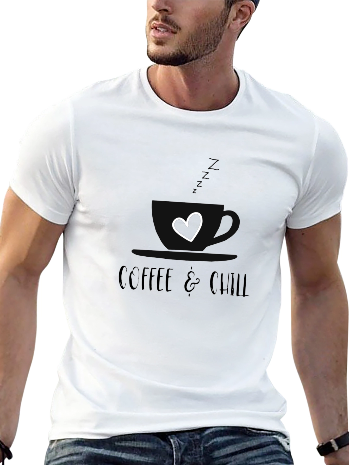 Coffee & Chill Graphic T-Shirt - Relaxed Fit Soft Fabric