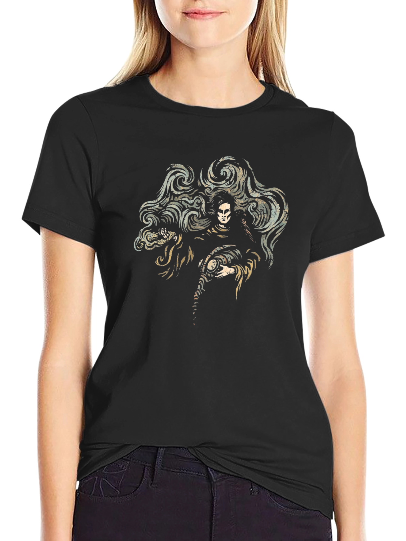 Gothic Grim Reaper Graphic T-Shirt
