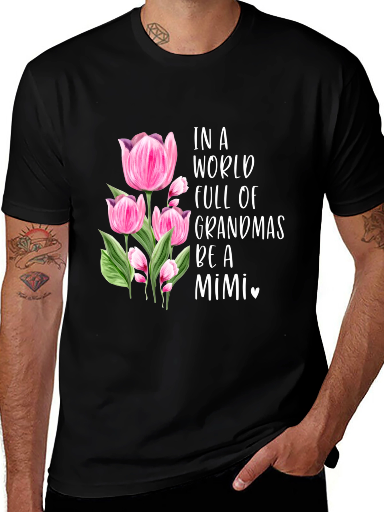 Be A Mimi T-Shirt - Floral Grandma Tee