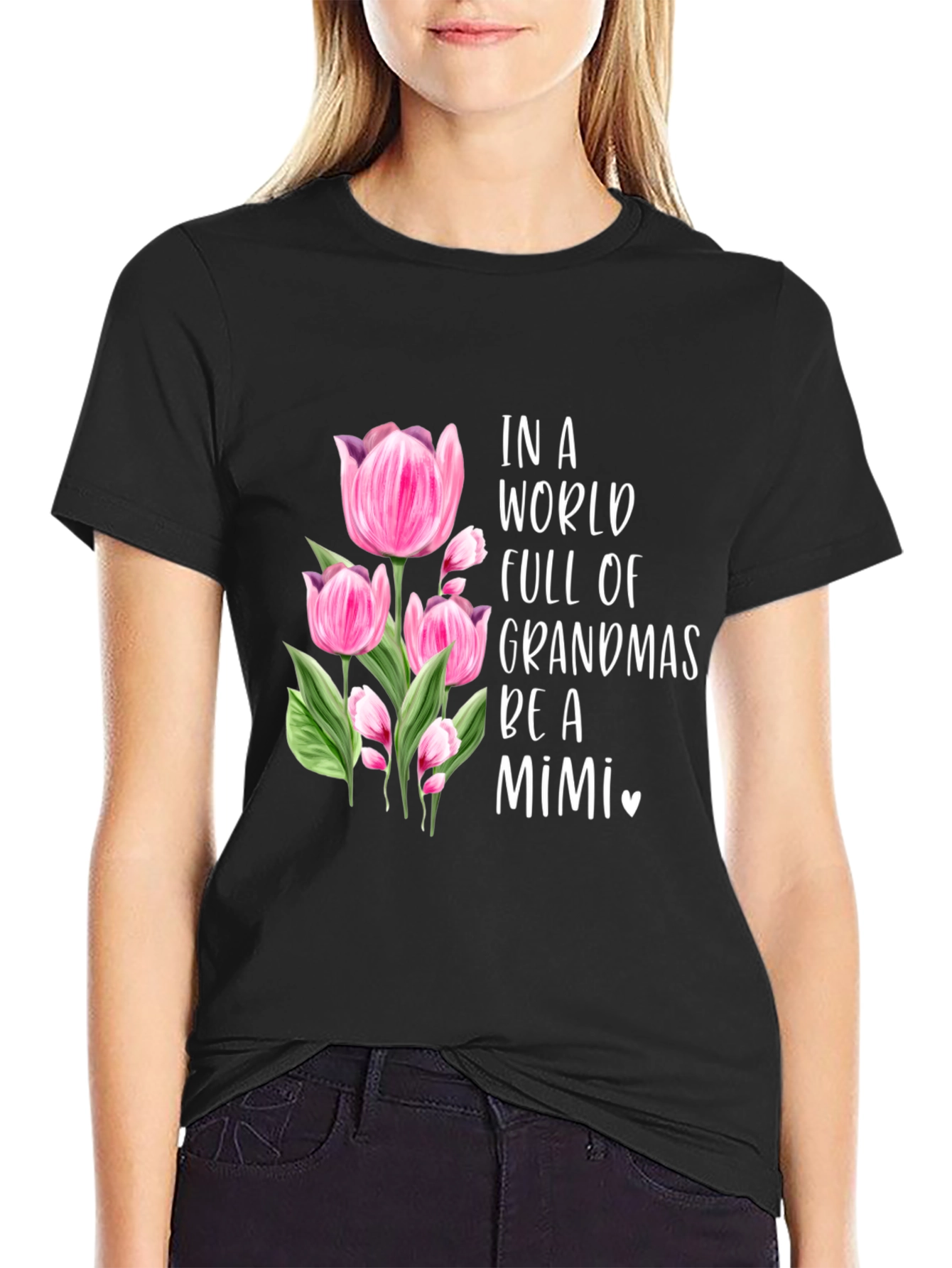 Be A Mimi T-Shirt - Floral Grandma Tee