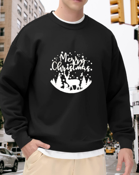 Merry Christmas Reindeer Graphic Crewneck