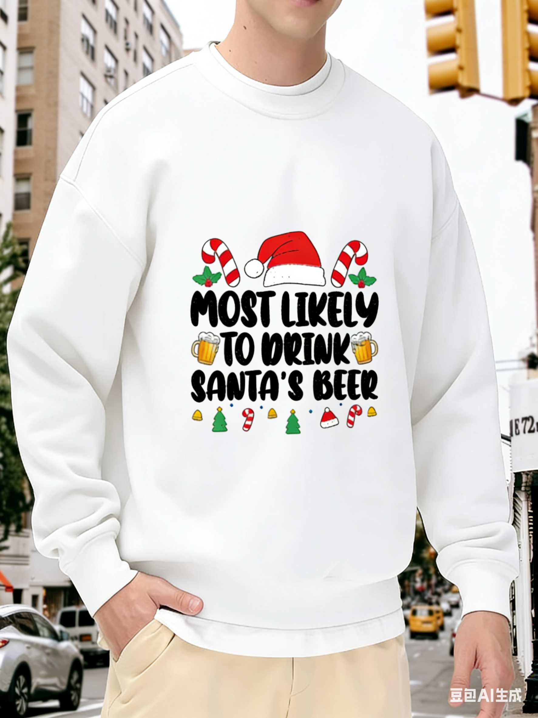 Most Likely To Drink Santa's Beer" Christmas Crewneck
