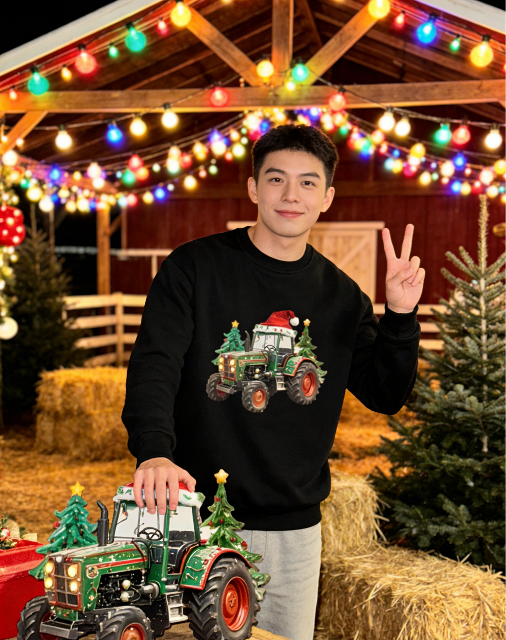 Santa Tractor Christmas Crewneck