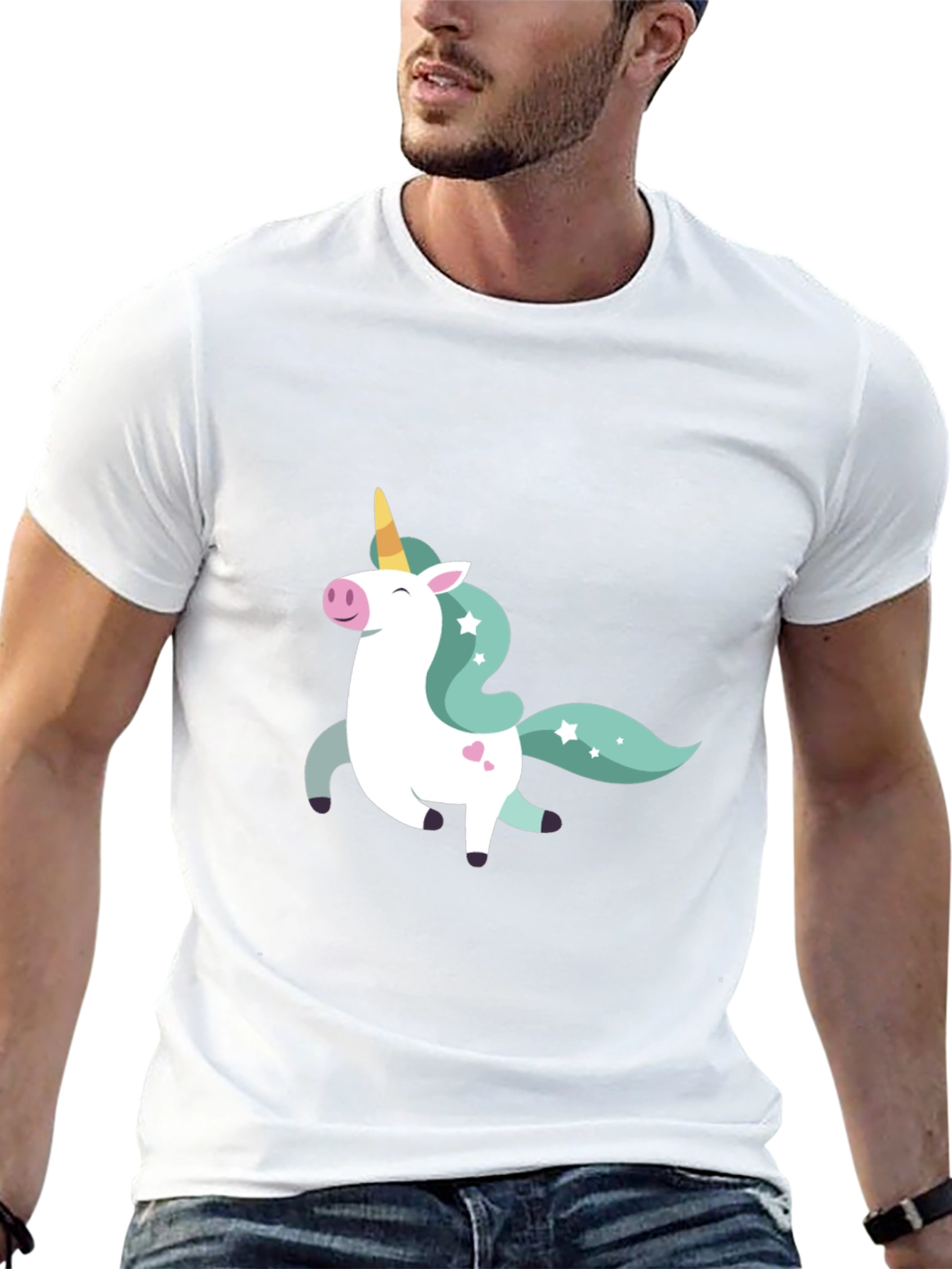 Unicorn Graphic Tee - Black Cotton Blend