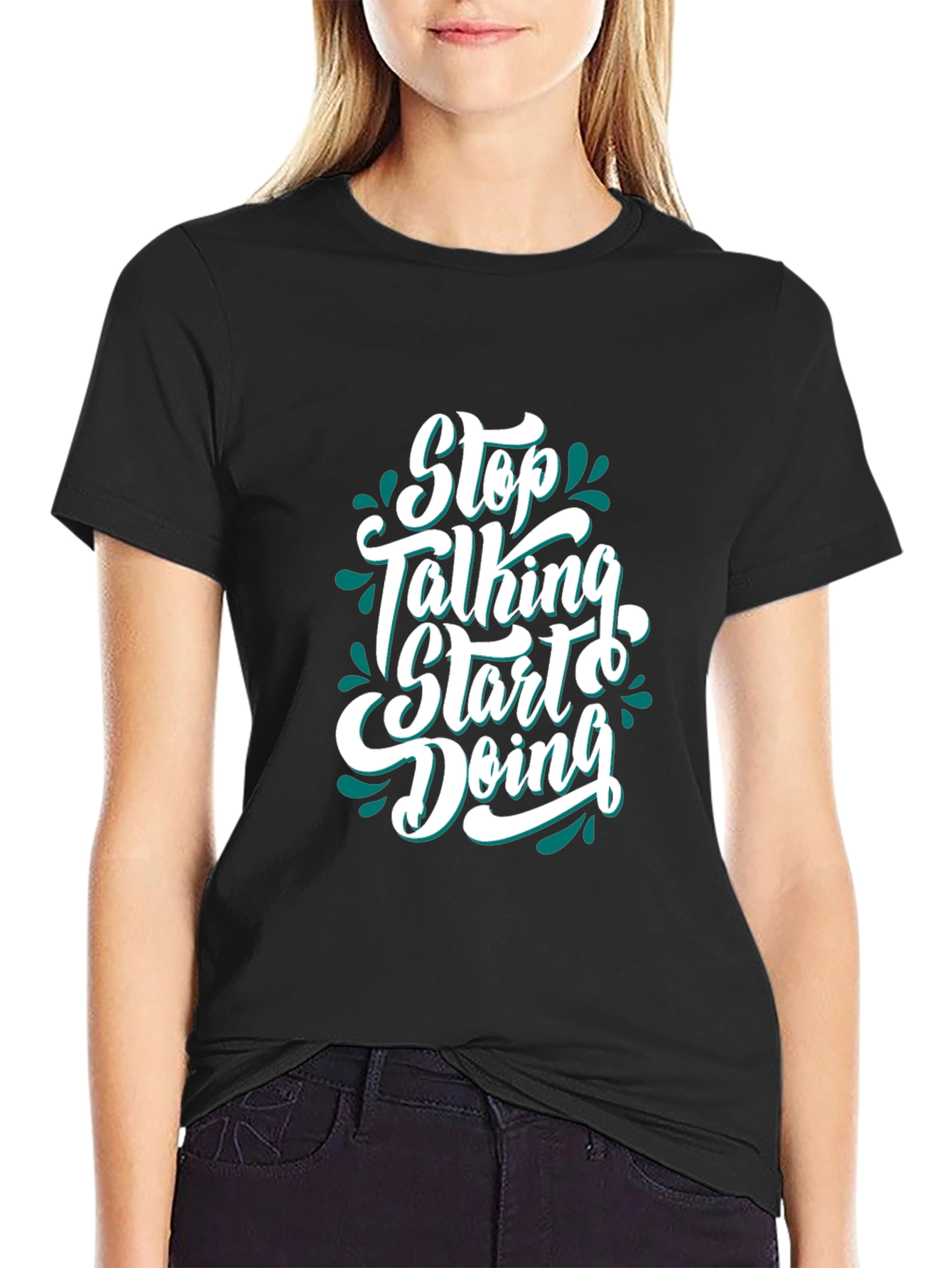 Motivational Graphic Tee - Stop Talking Start Doing