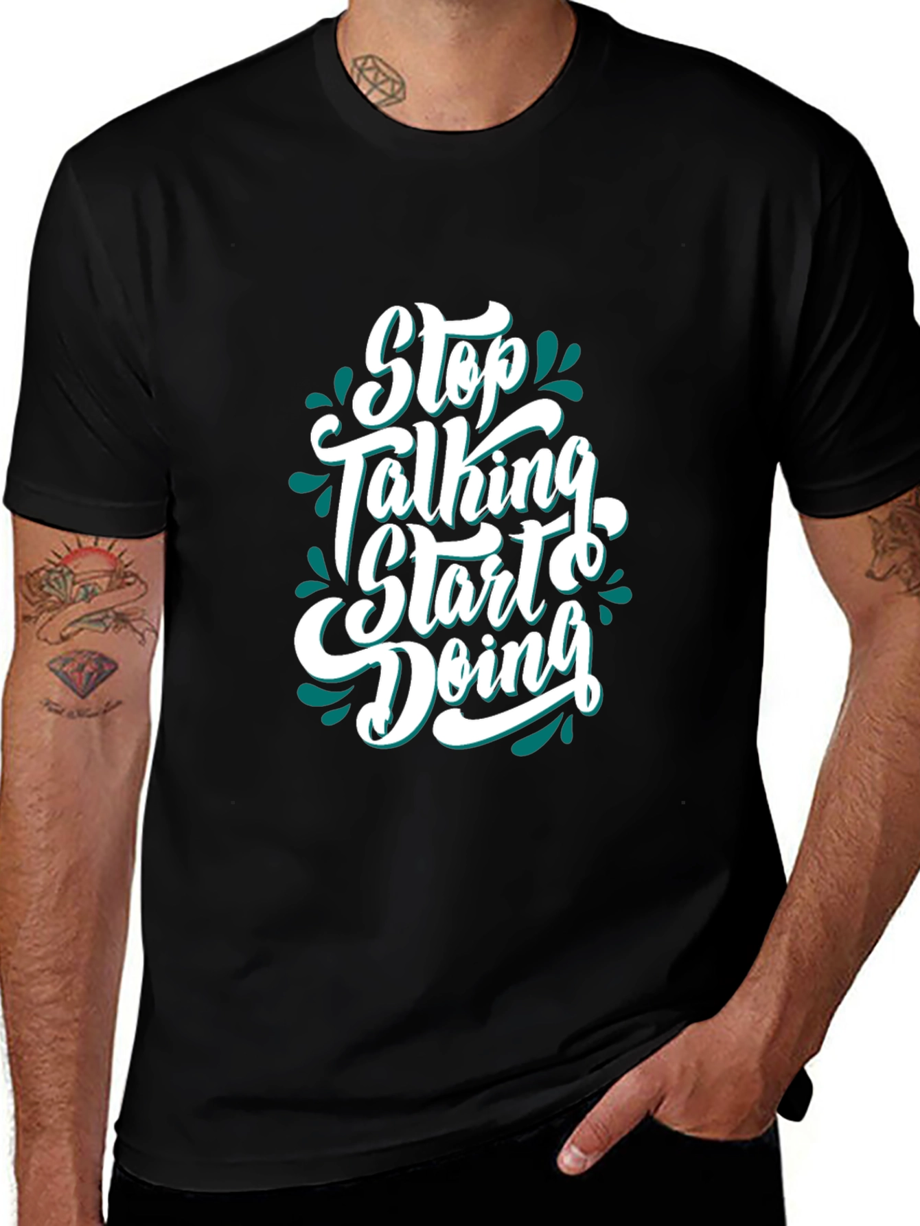 Motivational Graphic Tee - Stop Talking Start Doing