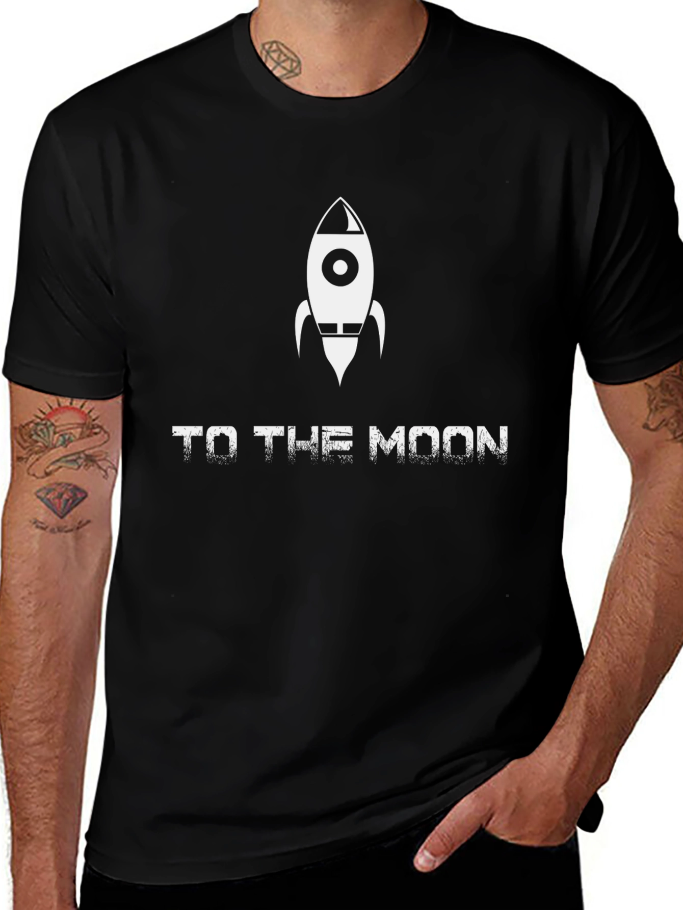 To The Moon Rocket Graphic Tee - Crypto Enthusiast T-Shirt