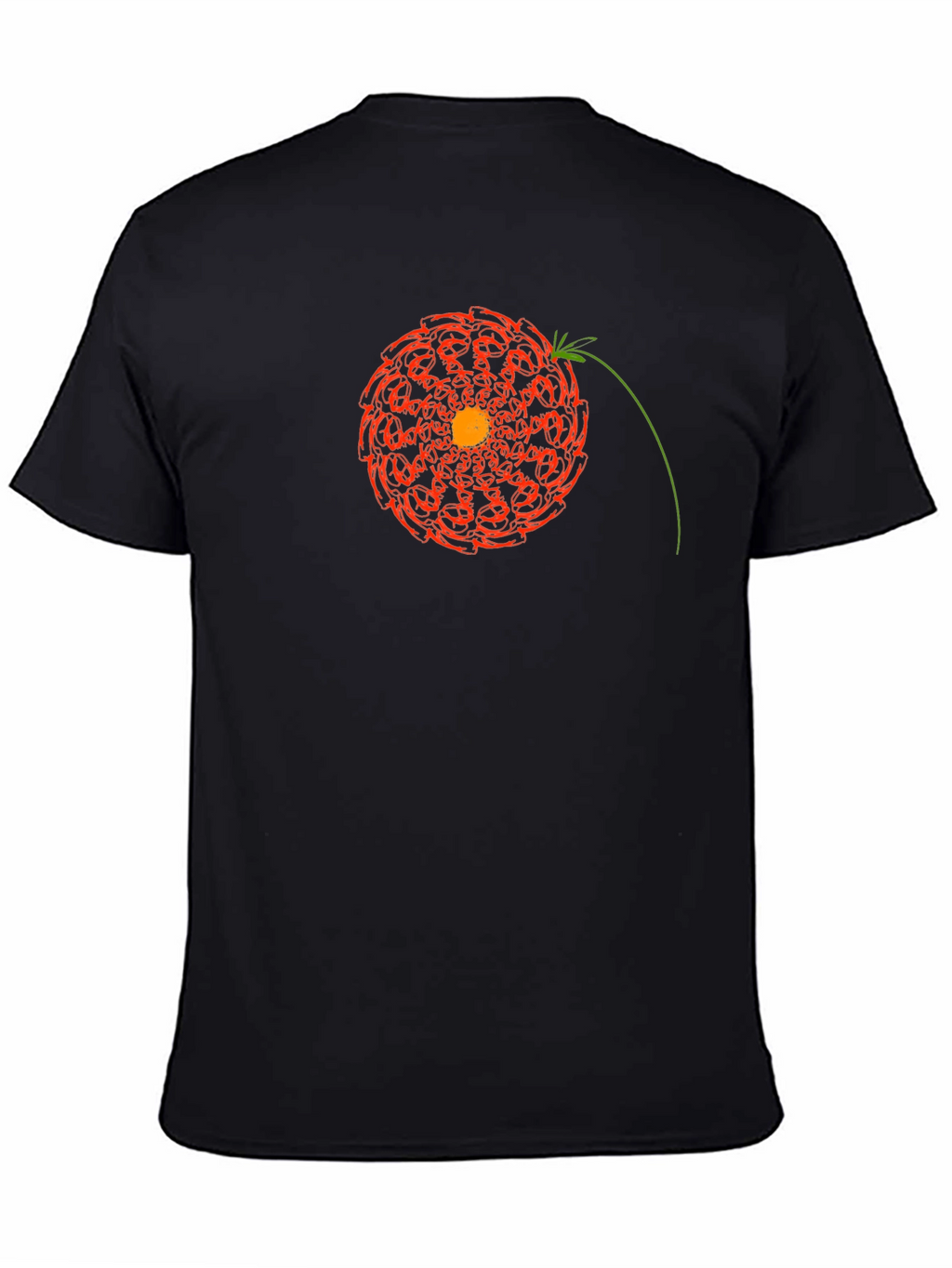 Abstract Floral Graphic Print Black T-Shirt