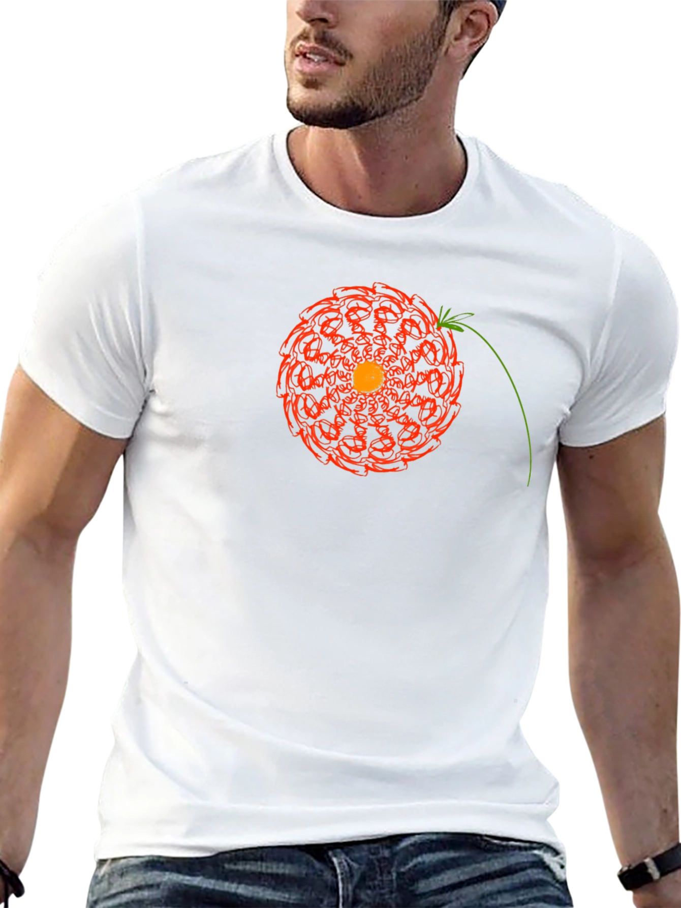 Abstract Floral Graphic Print Black T-Shirt