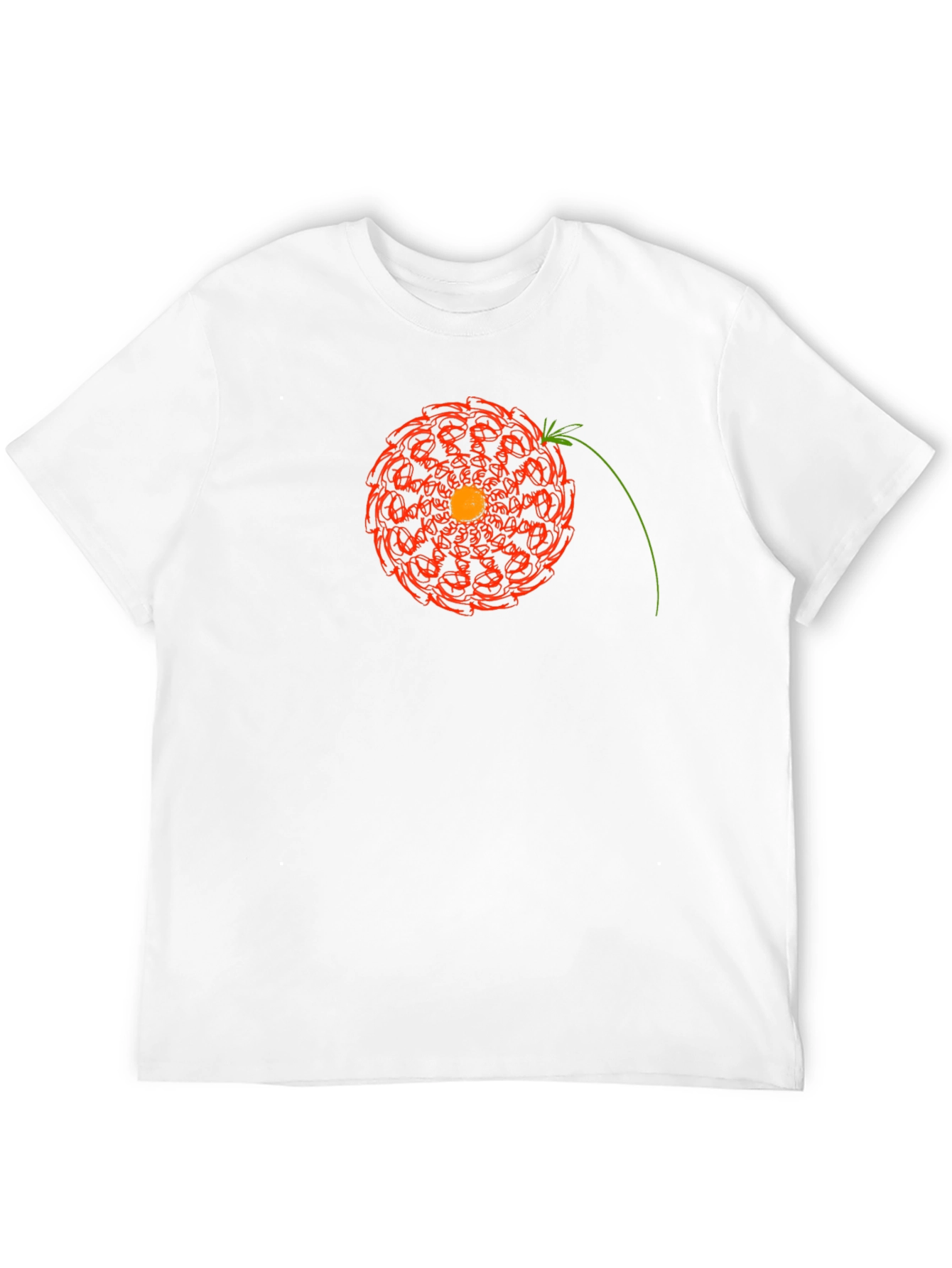 Abstract Floral Graphic Print Black T-Shirt