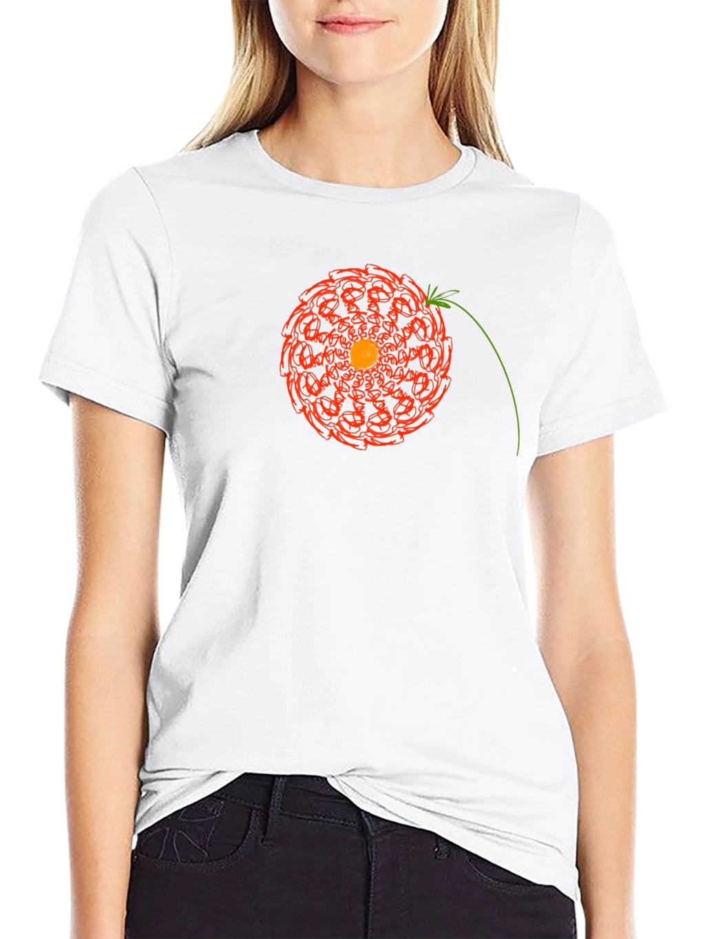 Abstract Floral Graphic Print Black T-Shirt