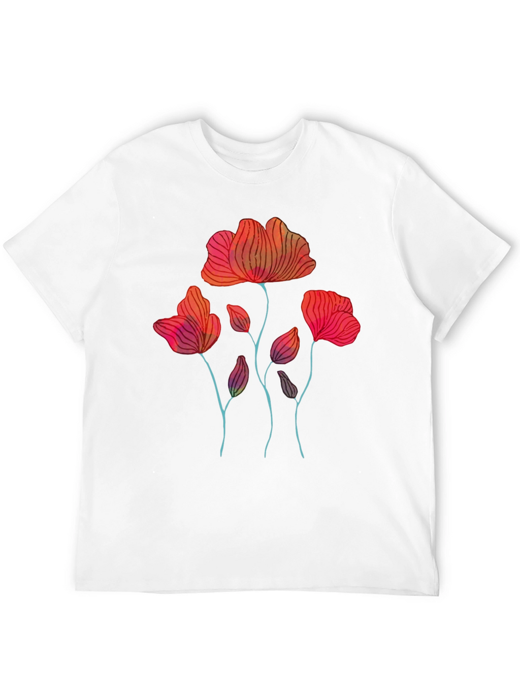 Floral Graphic Print Mens T-Shirt