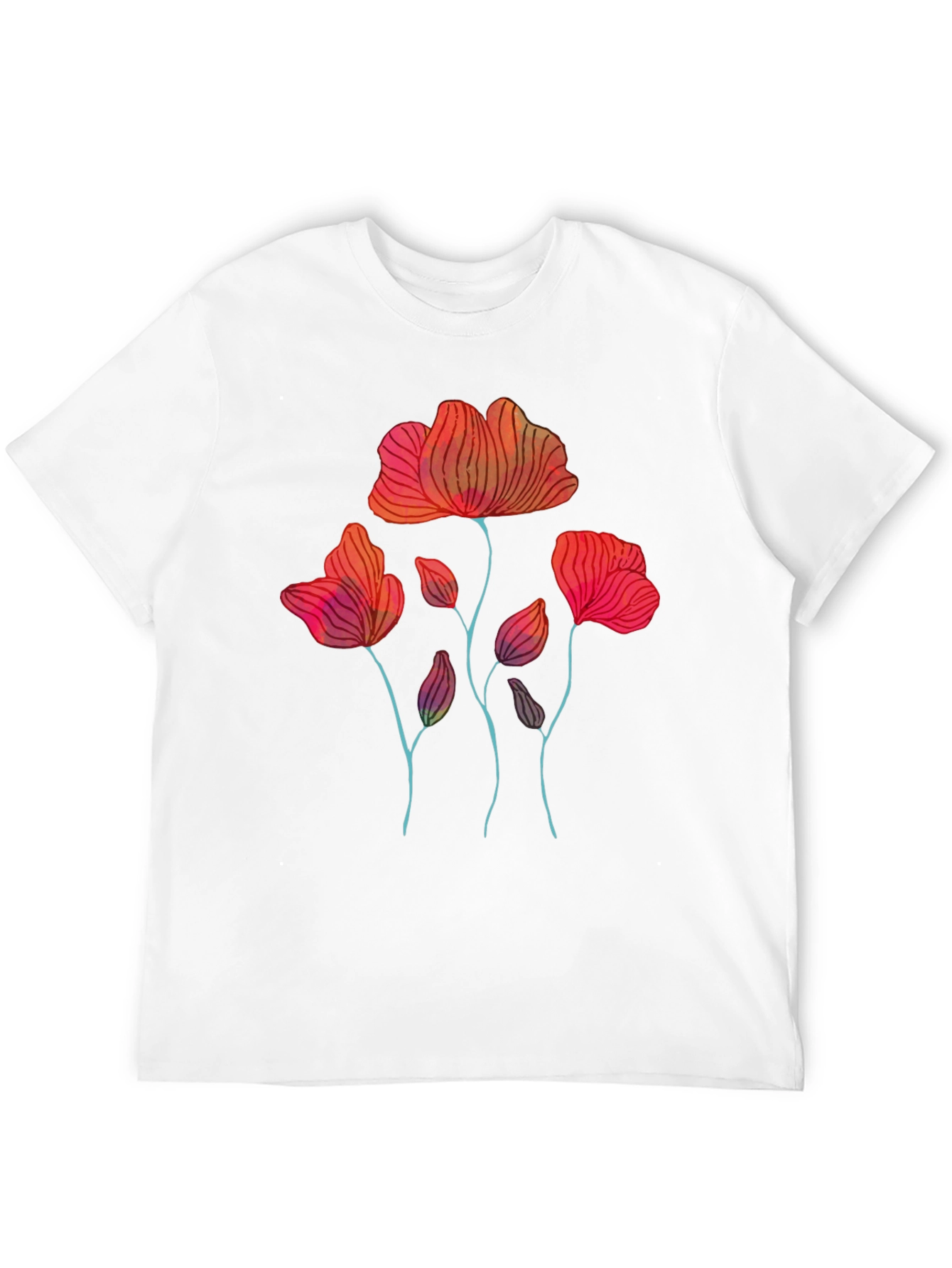 Floral Graphic Print Mens T-Shirt