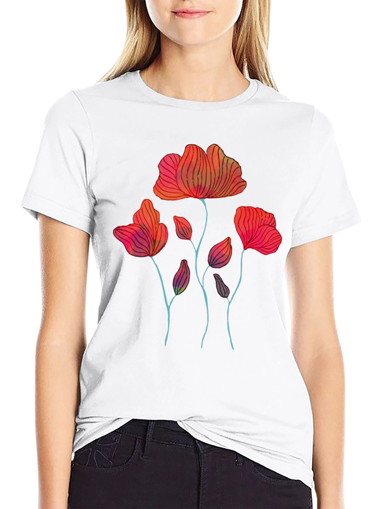 Floral Graphic Print Mens T-Shirt