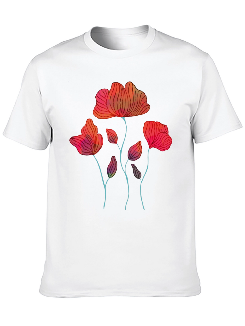 Floral Graphic Print Mens T-Shirt