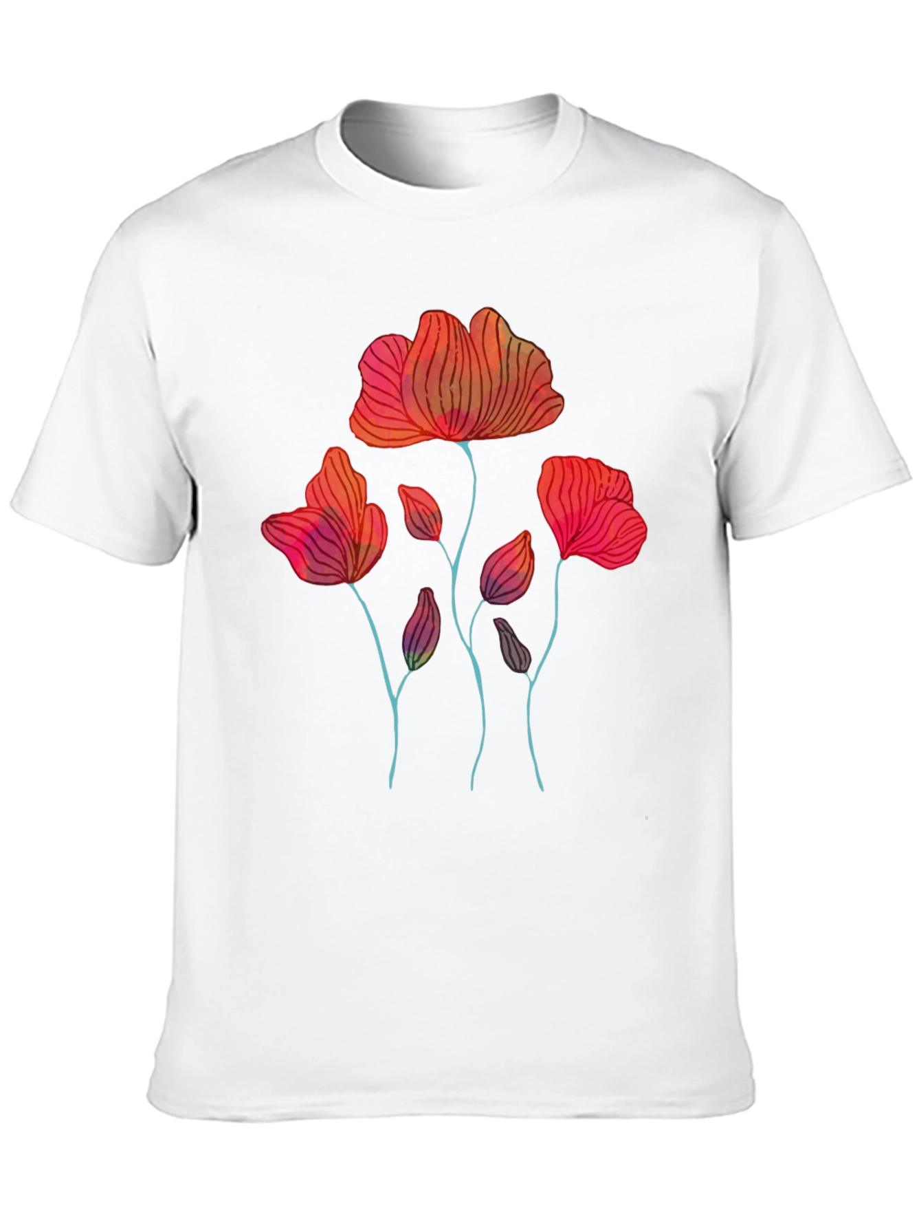 Floral Graphic Print Mens T-Shirt