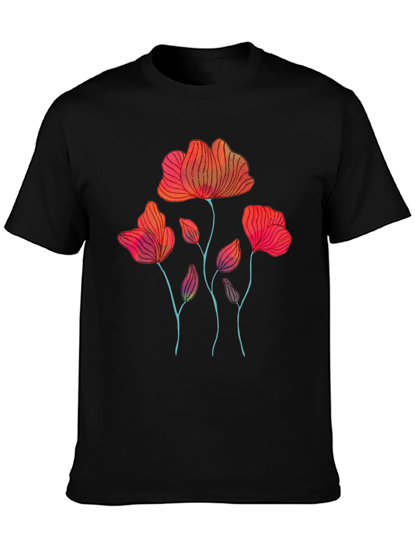 Floral Graphic Print Mens T-Shirt