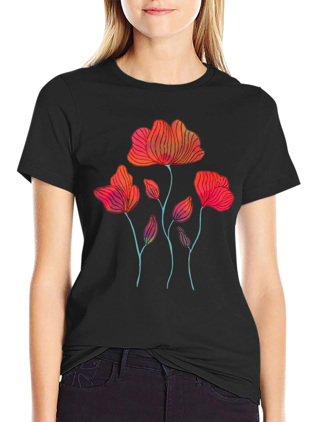 Floral Graphic Print Mens T-Shirt