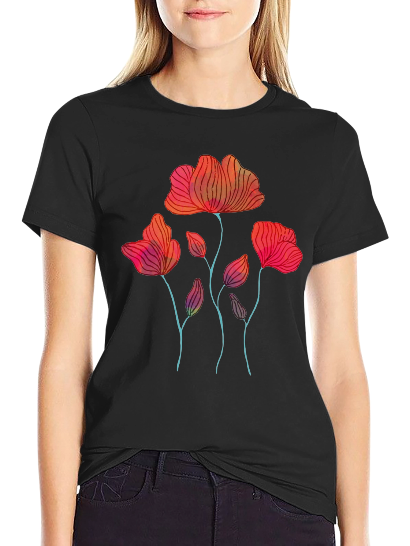 Floral Graphic Print Mens T-Shirt
