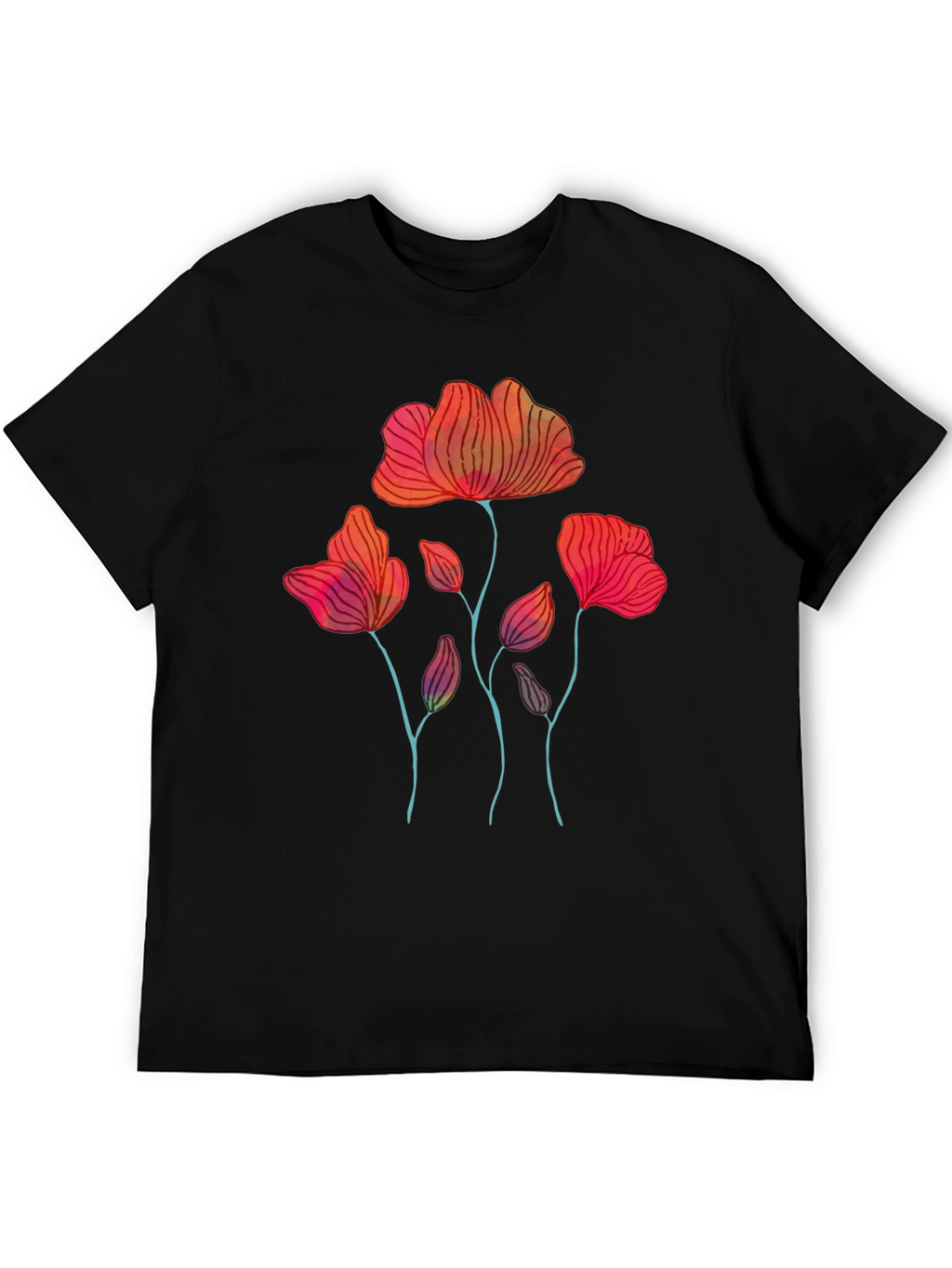 Floral Graphic Print Mens T-Shirt
