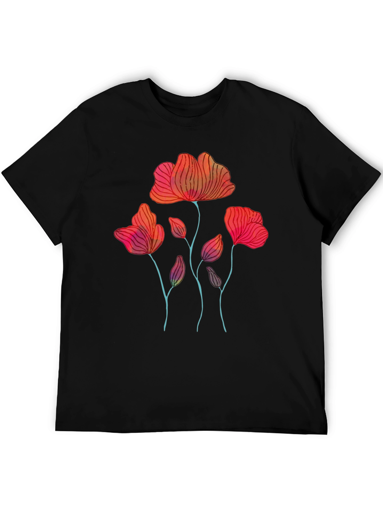 Floral Graphic Print Mens T-Shirt