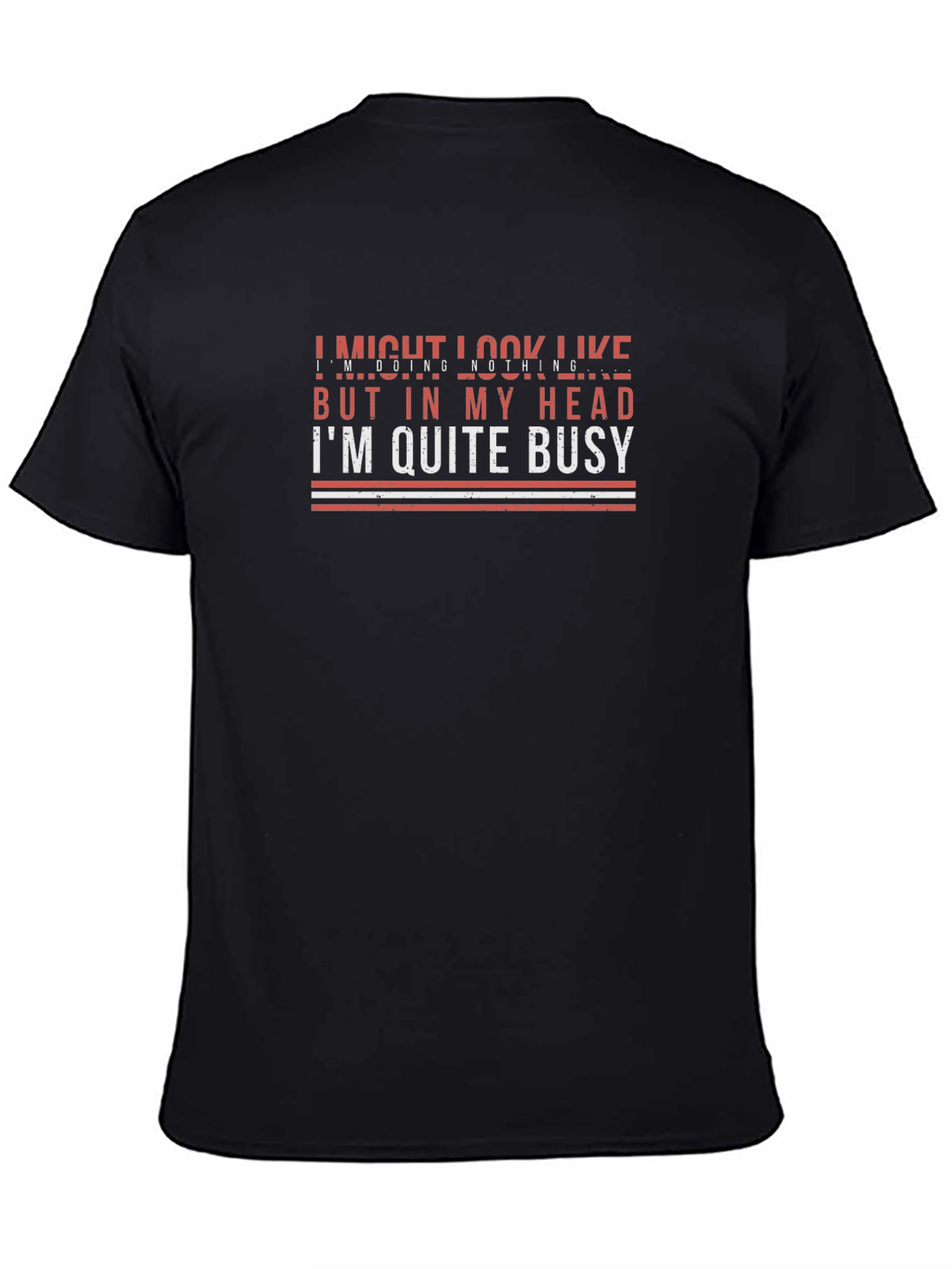 Busy Mind Black Graphic Tee - Soft Cotton Comfort