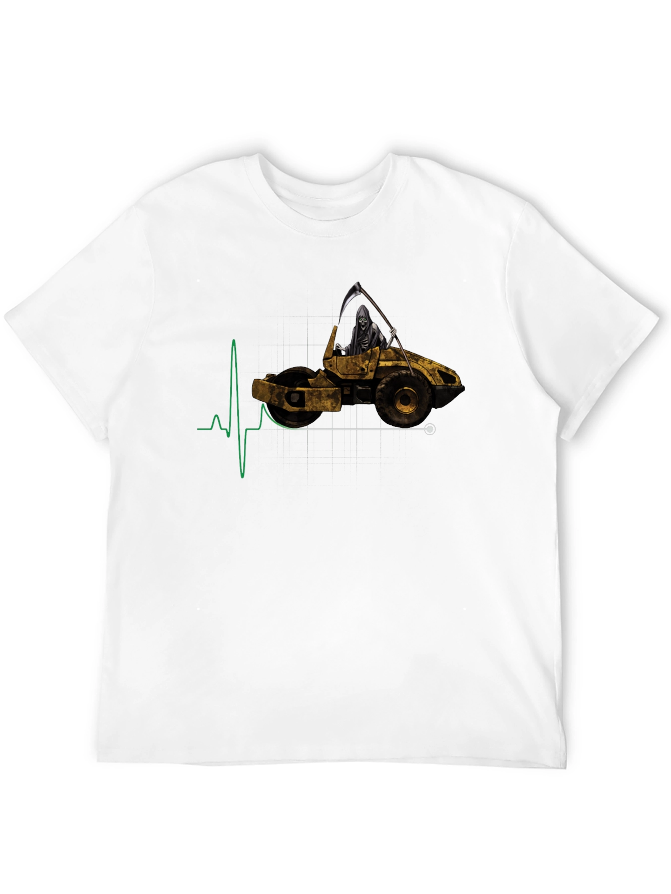 Grim Reaper Road Roller Graphic Tee - Black