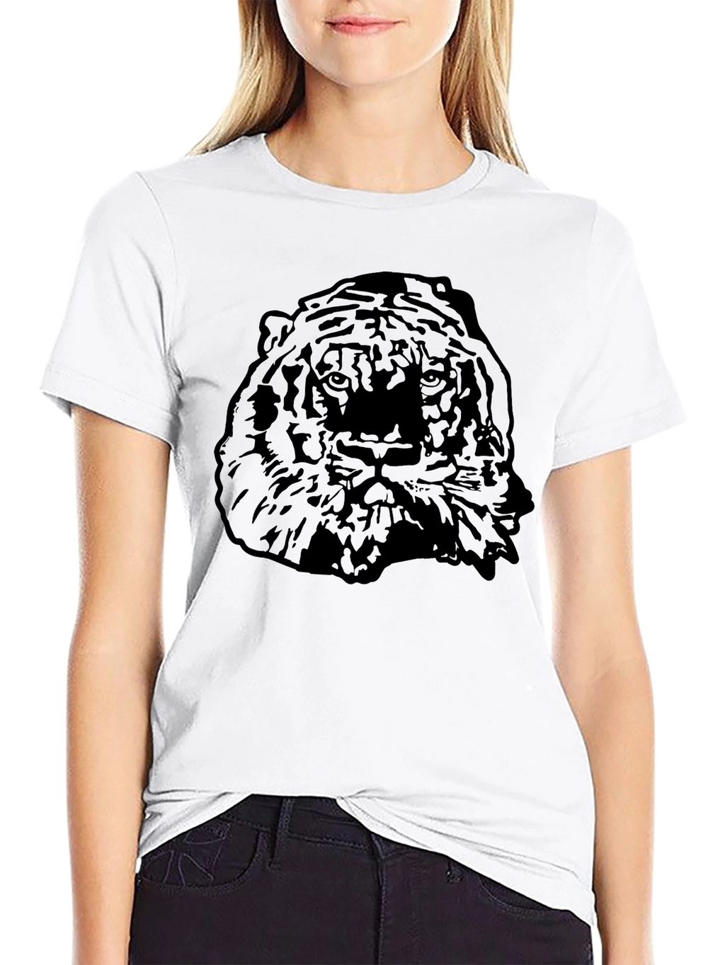 Mens Black Tiger Graphic T-Shirt