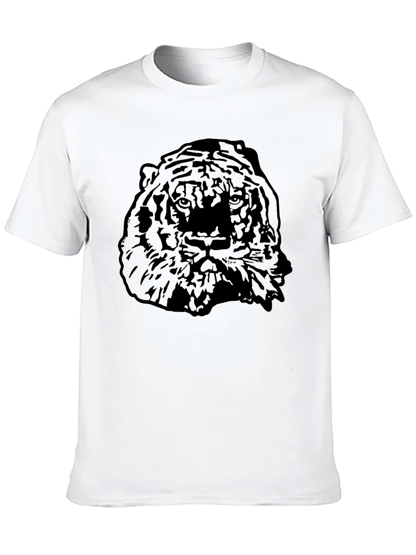 Mens Black Tiger Graphic T-Shirt