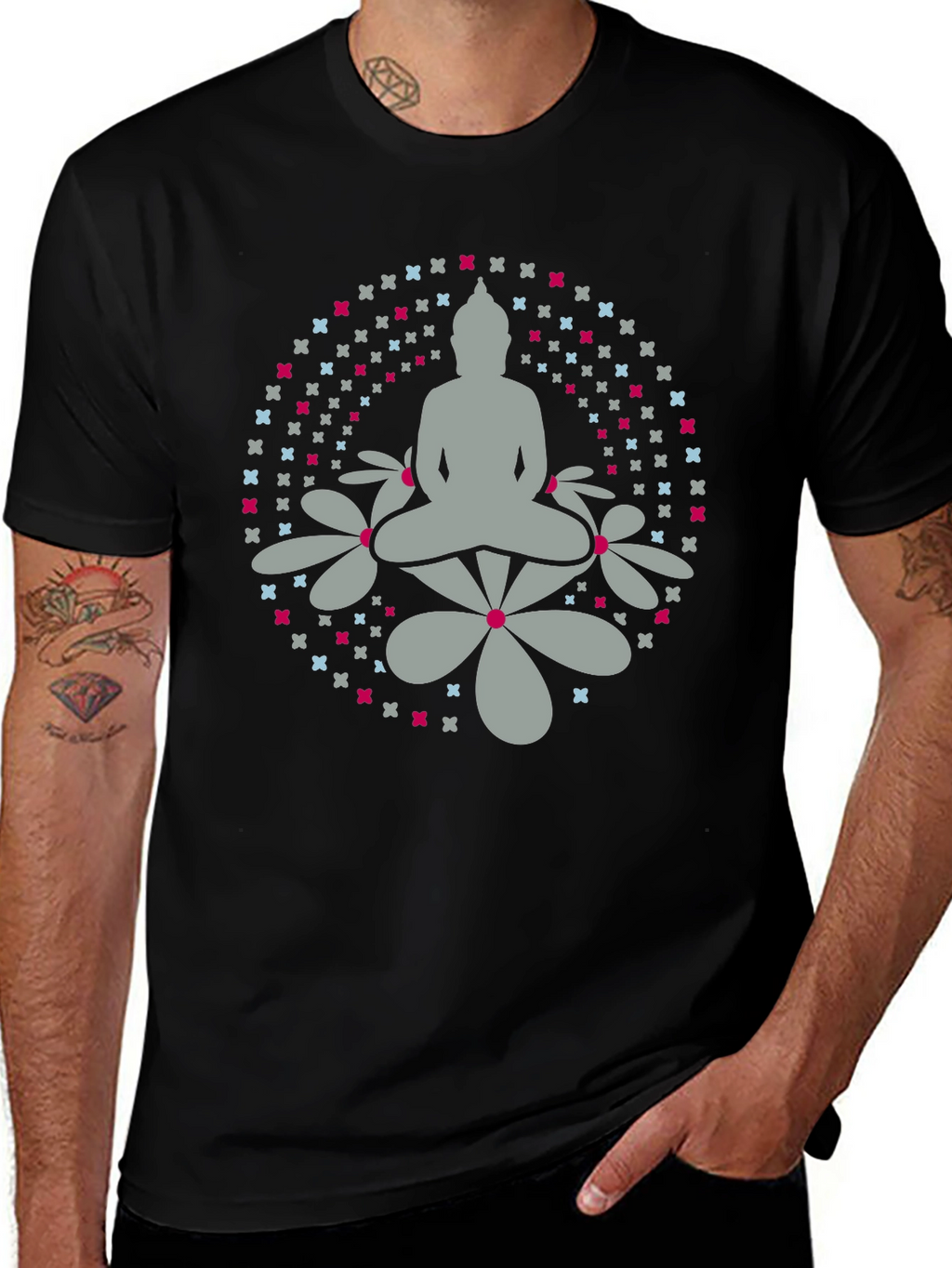 Buddha Flower Graphic T-Shirt - Unisex
