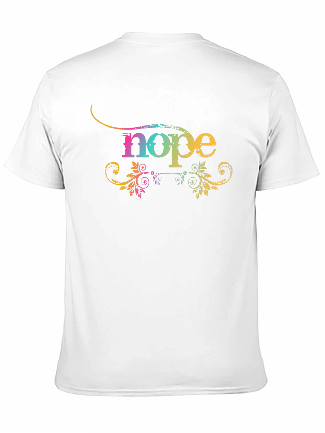 Colorful Nope Graphic Print Black T-Shirt