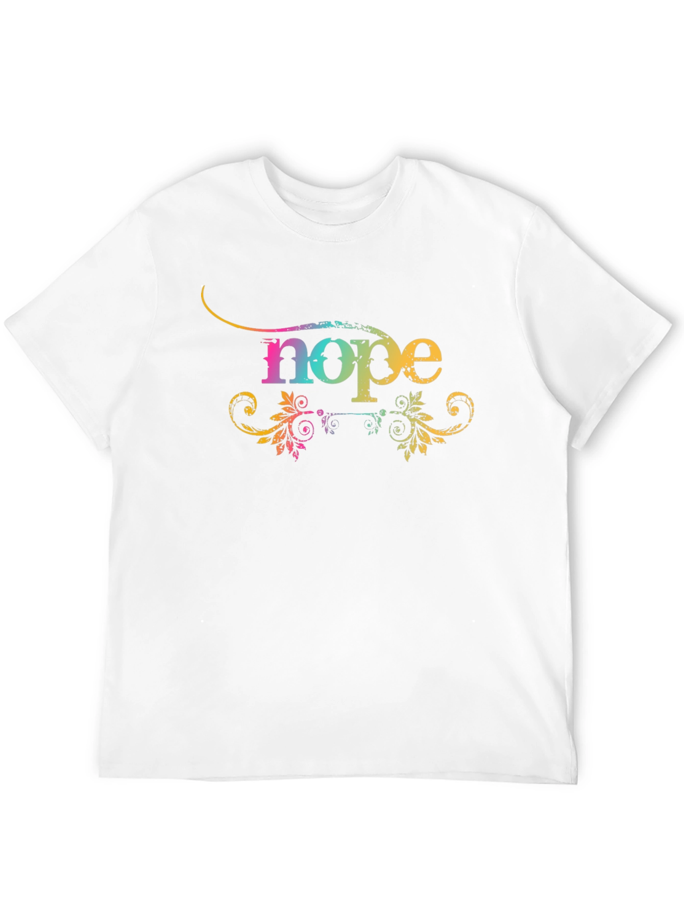 Colorful Nope Graphic Print Black T-Shirt