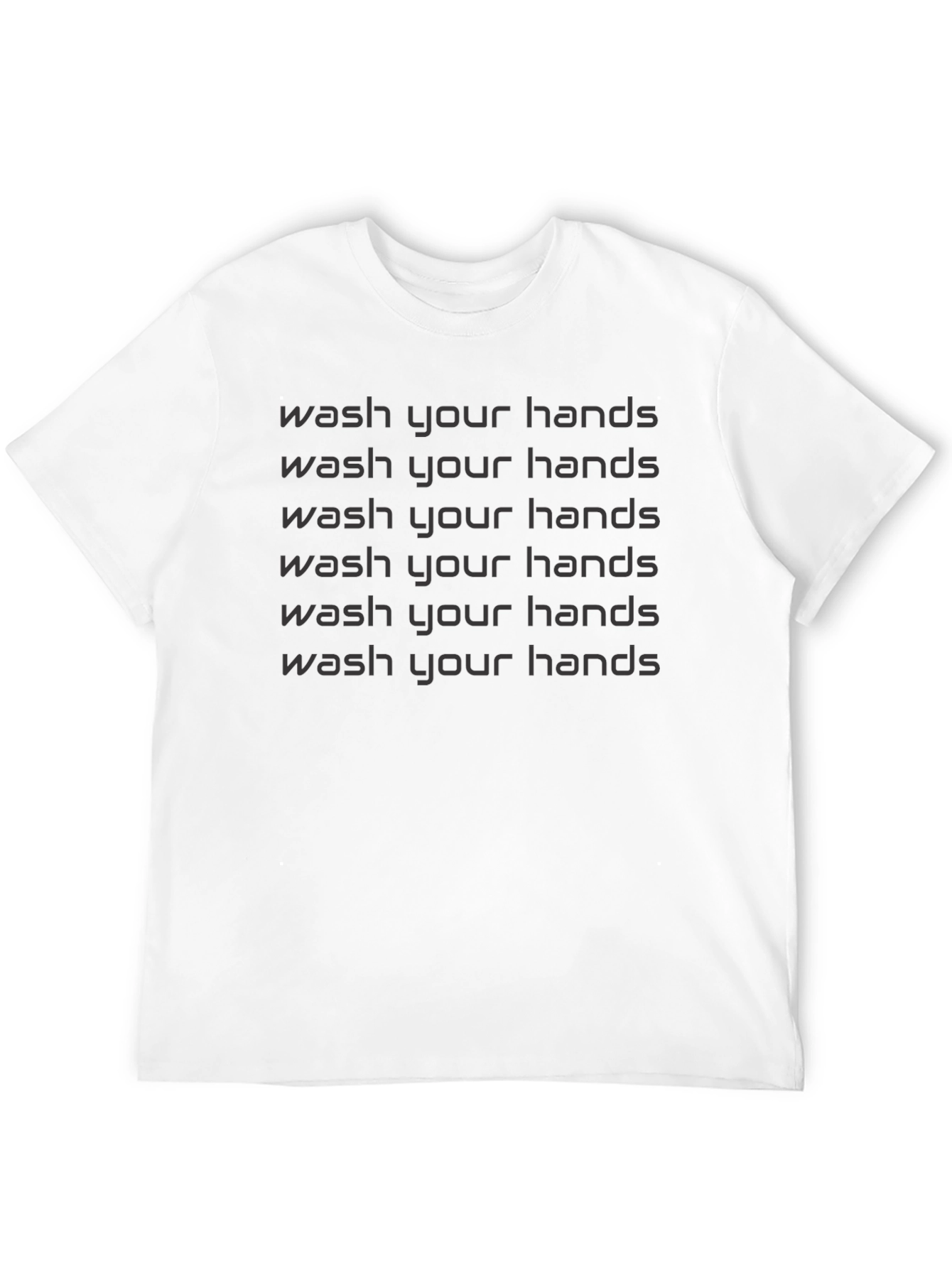 Wash Your Hands Graphic Tee - Black Crew Neck