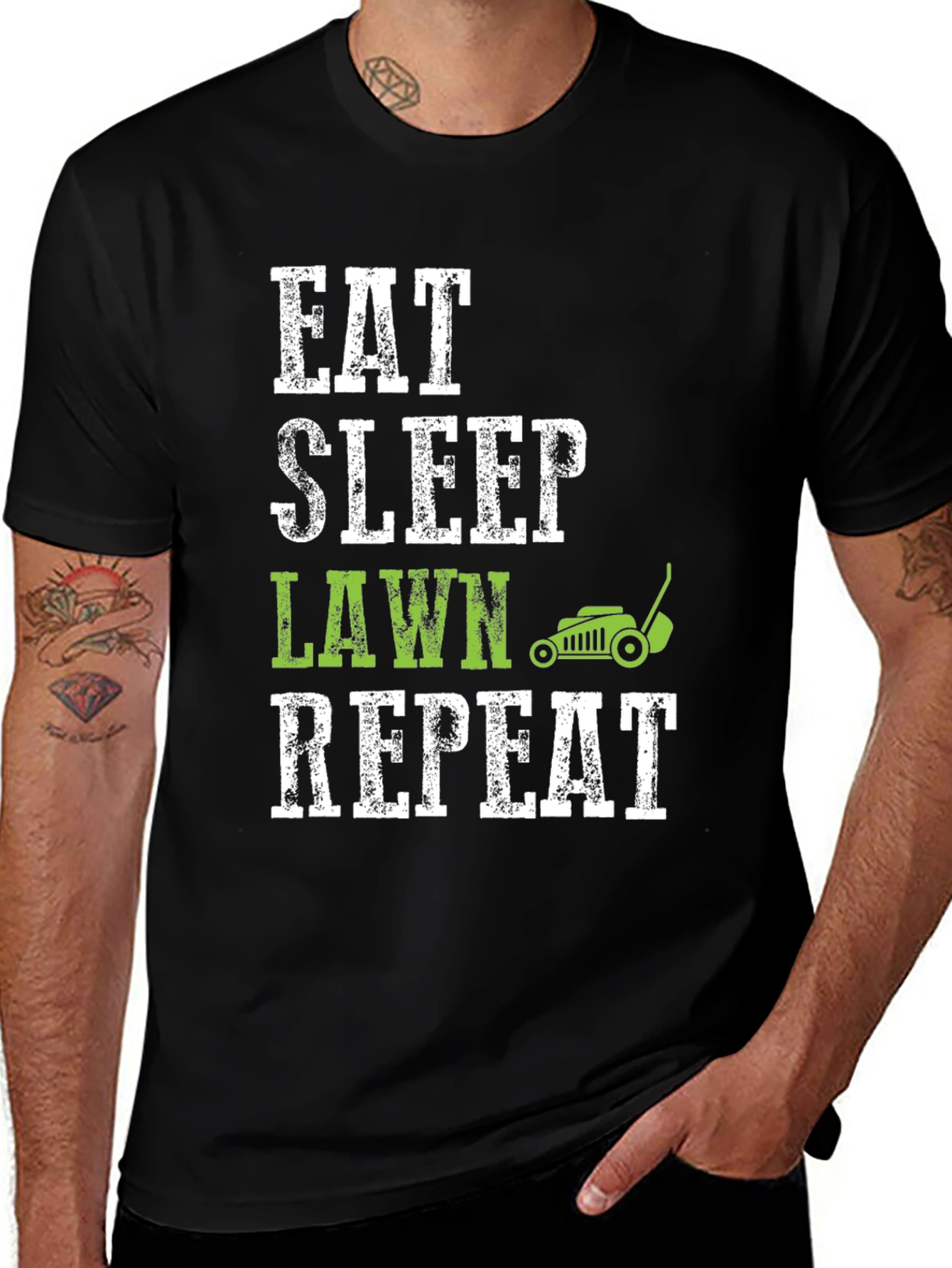 Eat Sleep Lawn Repeat T-Shirt - Gardening Humor Tee