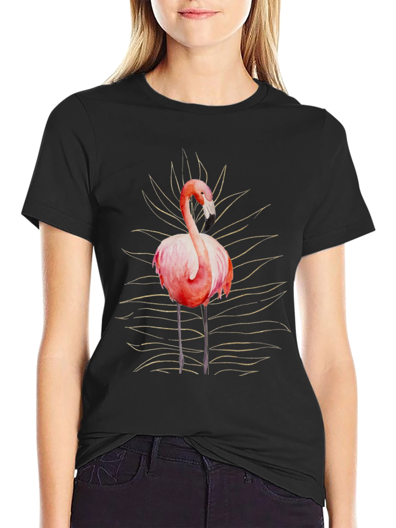Flamingo Graphic Tee - Stylish Mens Black T-Shirt