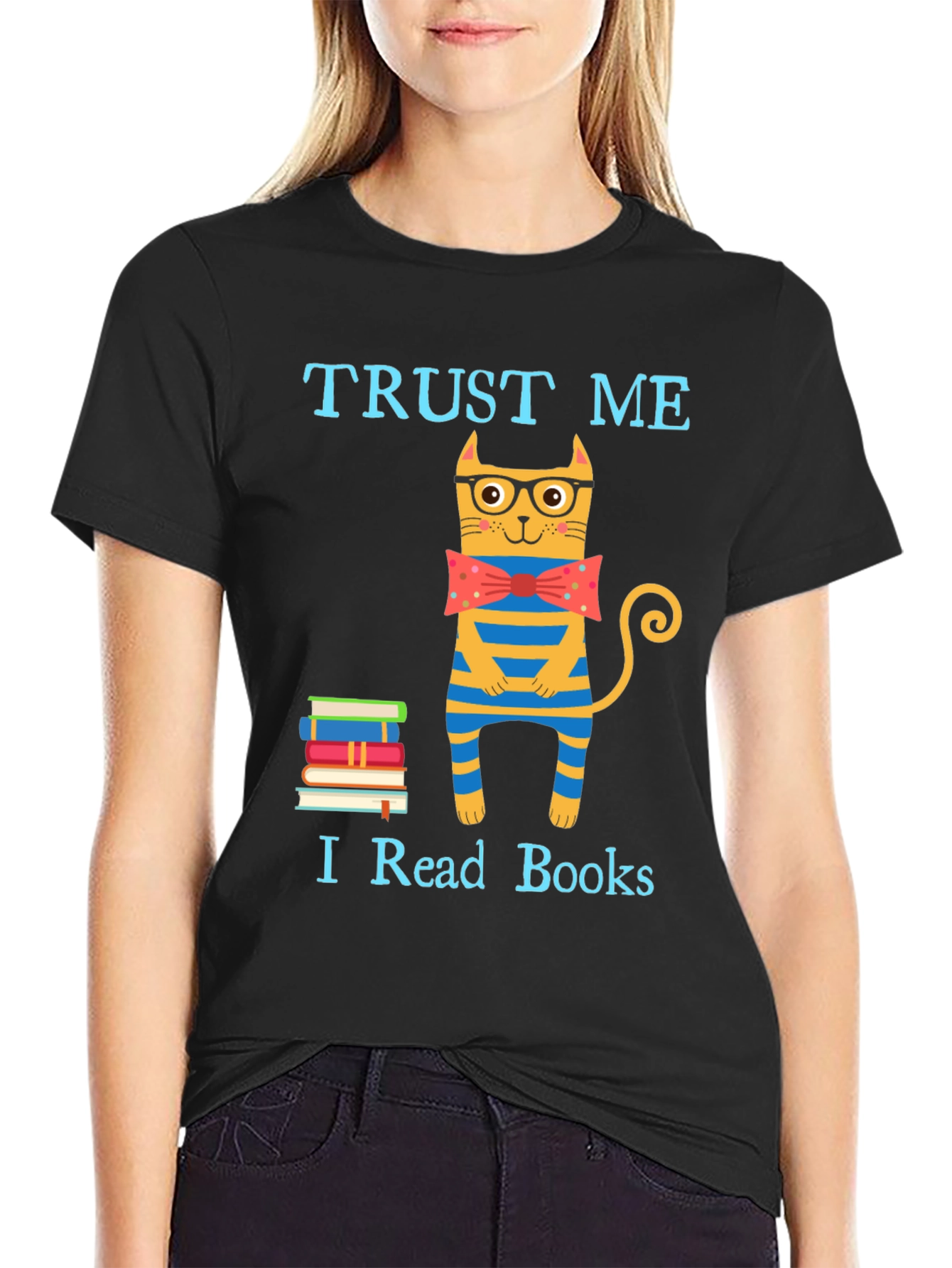 Trust Me I Read Books Funny Cat T-Shirt